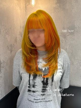 カラー 🎼デザインカラー ヘアメ たま🎀のヘアスタイル