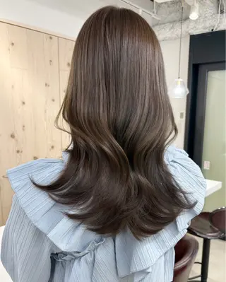 ロング カラー 新宿/韓国ヘア/ 髪質改善ストレートのヘアスタイル