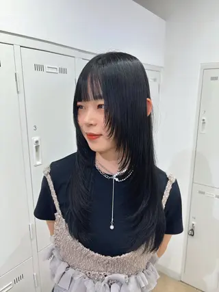 ロング カラー 長妻莉央/縮毛矯正 髪質改善カラーのヘアスタイル