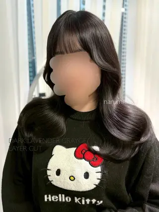 カラー セミロング 盛れ🎀韓国ヘア 美艶🇰🇷なるみのヘアスタイル