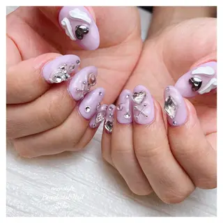 ミディアム ネイル 🐾enen style 🐾のネイルデザイン