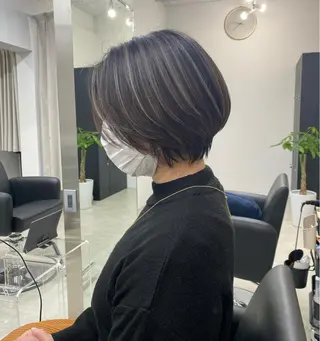 ショート カラー パーマ ヘアアレンジ メンズ キッズ ネイル マツエク・マツパ アイブロウ ハイライト、レイヤー カット/西梅田/中西のヘアスタイル