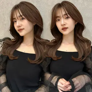 ロング カラー レイヤー🤍 ベージュ🤍 聖奈のヘアスタイル