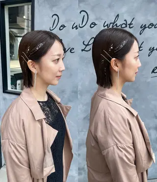 ショート ヘアアレンジ 黒阪 なみのヘアスタイル