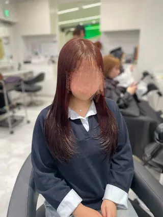 ロング カラー トレンド暖色ヘア🍒 miu🍒のヘアスタイル
