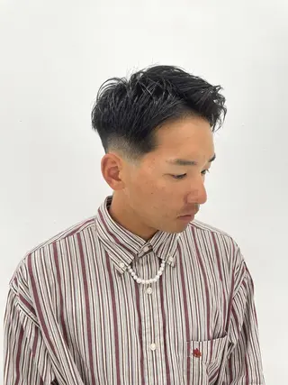 メンズ スパイキーパーマ 柏NO1 藤本葉のヘアスタイル