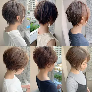 ショート カラー パーマ ヘアアレンジ N゜jillva ナンバージルバのヘアスタイル