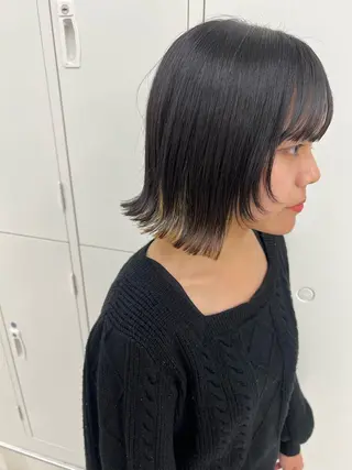 ミディアム カラー リコ 渋谷 ハッシュカットのヘアスタイル