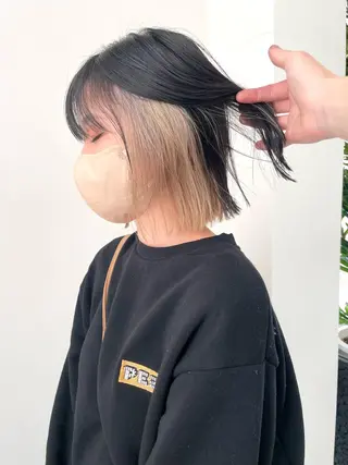 ミディアム カラー ダメージレスブリーチ HIROSHIのヘアスタイル