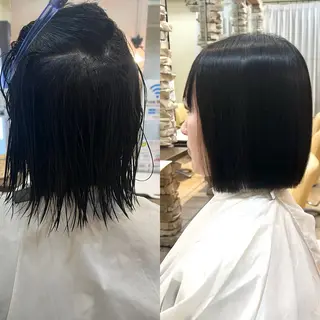 ミディアム 髪質改善ストレート ⚡️下ノ村柊斗⚡️のヘアスタイル