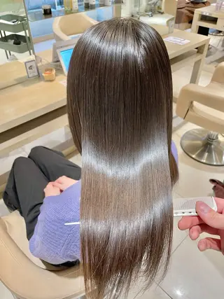 ロング 最小ダメージ縮毛矯正 /暖色カラー/Rieのヘアスタイル