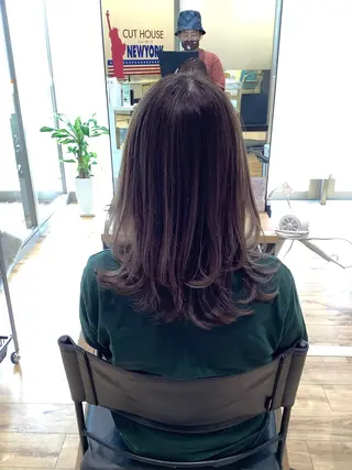 セミロング カラー 髪質改善縮毛矯正 美容師✂️山崎竜二のヘアスタイル