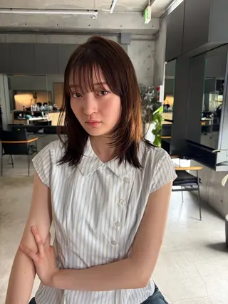 セミロング 透明感カラー/似合わ せカット/大島実加永のヘアスタイル