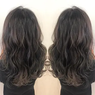 セミロング カラー Oopsレイヤー 加藤澄都のヘアスタイル