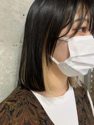 ミディアム カラー ボブパーマコテ巻き風 パーマNo1深江秀平のヘアスタイル