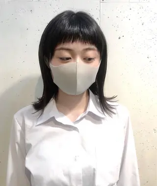 ミディアム ボブ/縮毛/レイヤー モトナリのヘアスタイル