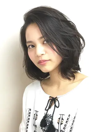 ミディアム パーマ 牧野美波💎ショート ヘア/カット/天神のヘアスタイル