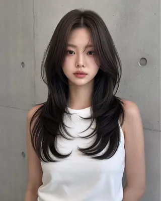 セミロング カラー ヘアアレンジ 🌫️大人韓国ヘア 🌫️naoyaのヘアスタイル
