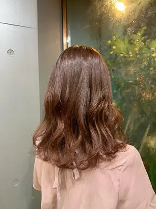 セミロング カラー パーマ ヘアアレンジ Loa misakiのヘアスタイル