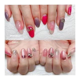 ミディアム ネイル 🐾enen style 🐾のネイルデザイン