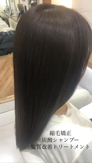 セミロング パーマ 縮毛矯正/髪質改善/ 艶髪ササキナツミのヘアスタイル
