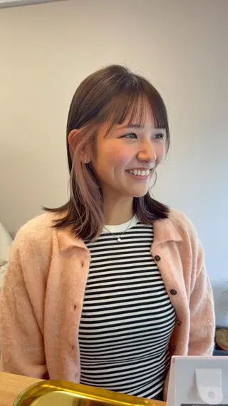 ミディアム カラー 髪質改善ミルクティー SATSUKI🌼.のヘアスタイル