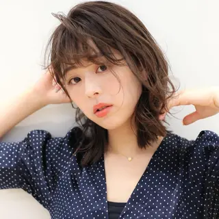 ミディアム カラー パーマ ヘアアレンジ 髪質改善/韓国風 レイヤー/田村祐樹のヘアスタイル
