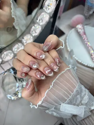 ネイル 24時まで❤︎韓国、 ワンホンネイルのネイルデザイン