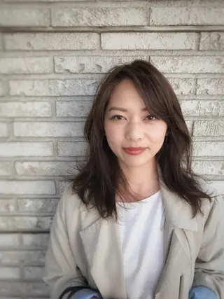 セミロング カラー パーマ 苅北 泰輔のヘアスタイル