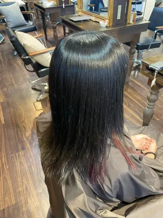 セミロング カラー パーマ ヘアアレンジ レイヤーカット×髪質 改善🇰🇷シオリのヘアスタイル