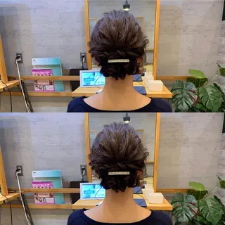 ミディアム ヘアアレンジ 中門 玲那のヘアスタイル