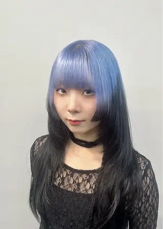 ロング カラー ブリーチ毛の縮毛矯正 ハイトーン/岡本智樹のヘアスタイル