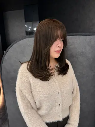 ミディアム カラー カット/パーマ たるみことりのヘアスタイル