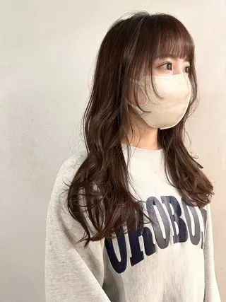 ロング カラー パーマ ヘアアレンジ メンズ キッズ ネイル マツエク・マツパ アイブロウ #tag 稗田綾加のヘアスタイル