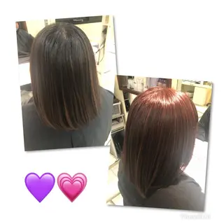 ミディアム カラー 廣野 愛香のヘアスタイル