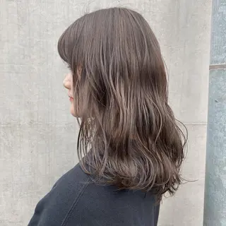 セミロング カラー マンツーマン 美容師💚コウブチのヘアスタイル