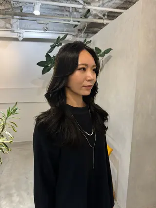 セミロング 新宿/顔周りカット +レイヤー=しずく♩のヘアスタイル
