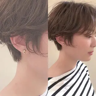 ショート カラー パーマ CALM HAIRのヘアスタイル