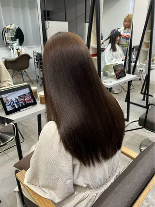 ロング パーマ 🍒モテ暖色カラー × うる艶✧ ゆなのヘアスタイル