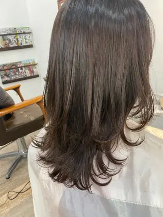 セミロング レイヤー×縮毛矯正 中屋光貴のヘアスタイル