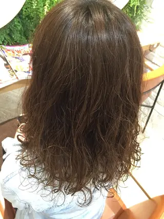 セミロング パーマ 赤髪 暖色カラー特化🔥のヘアスタイル