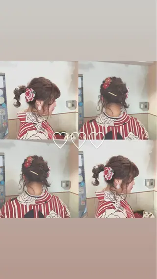 ミディアム カラー パーマ ヘアアレンジ 加藤 綾華のヘアスタイル