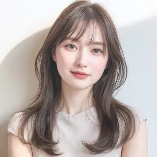 セミロング カラー SOURCE梅田💎 ヘアケア/艶カラーのヘアスタイル