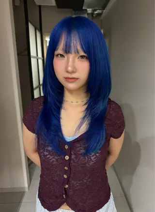 ロング TAIRA横浜ウルフ 🐺デザインカラーのヘアスタイル