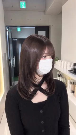 セミロング カラー RUKA/透明感 カラー/髪質改善のヘアスタイル