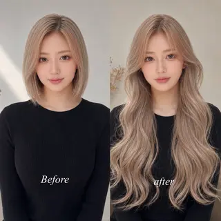 ロング カラー シールエクステ特化 ハイトーン、NANAのヘアスタイル