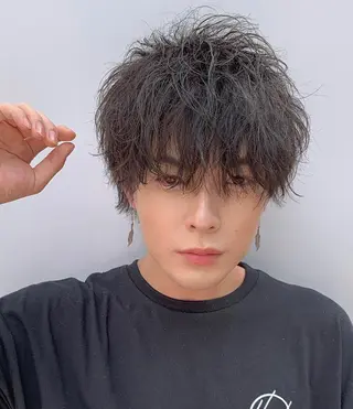 ショート カラー パーマ ヘアアレンジ メンズ 野木 良平のヘアスタイル