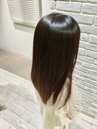 ミディアム カラー 曲がる縮毛矯正 LIBER 岩名のヘアスタイル