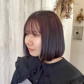 ミディアム カラー 渕 七海のヘアスタイル