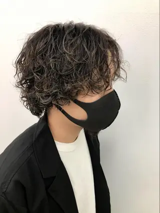ショート パーマ メンズ エビスザキレン/メン ズ/心斎橋🌳のヘアスタイル